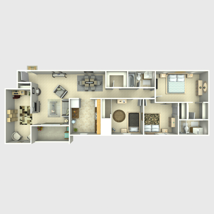 3 BR 2 BA w/ Den 3 BR 2 BA w/ Den